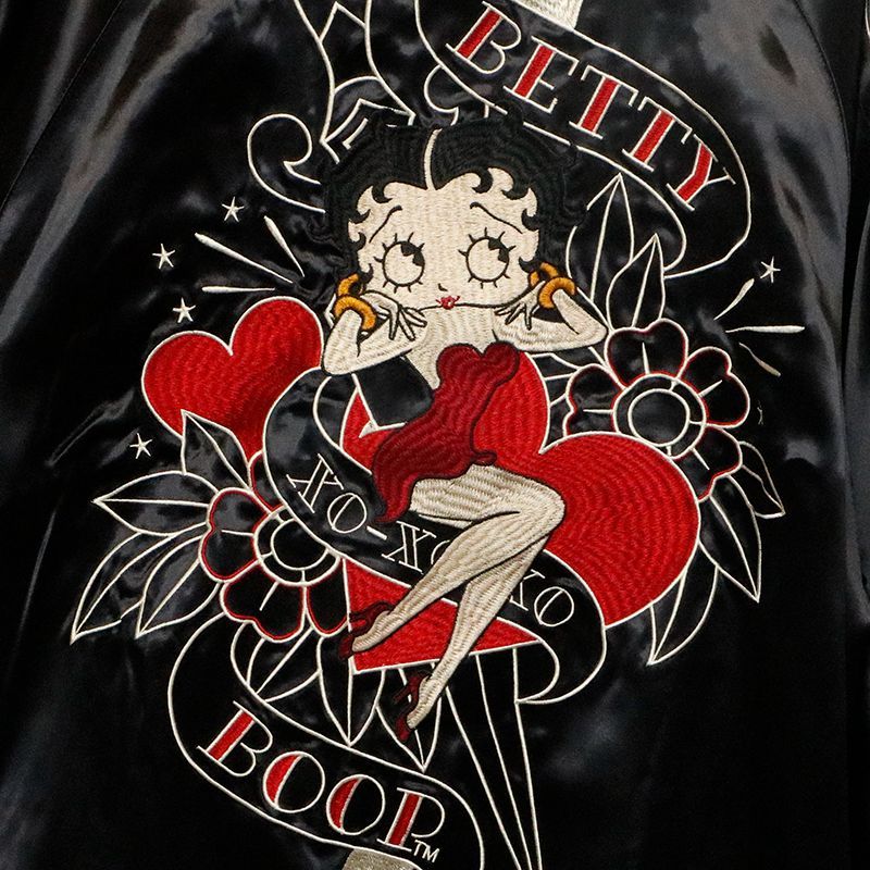 BETTY BOOP ベティ ブープ 刺繍 リバ－シブル スカジャン （ BSBN-001