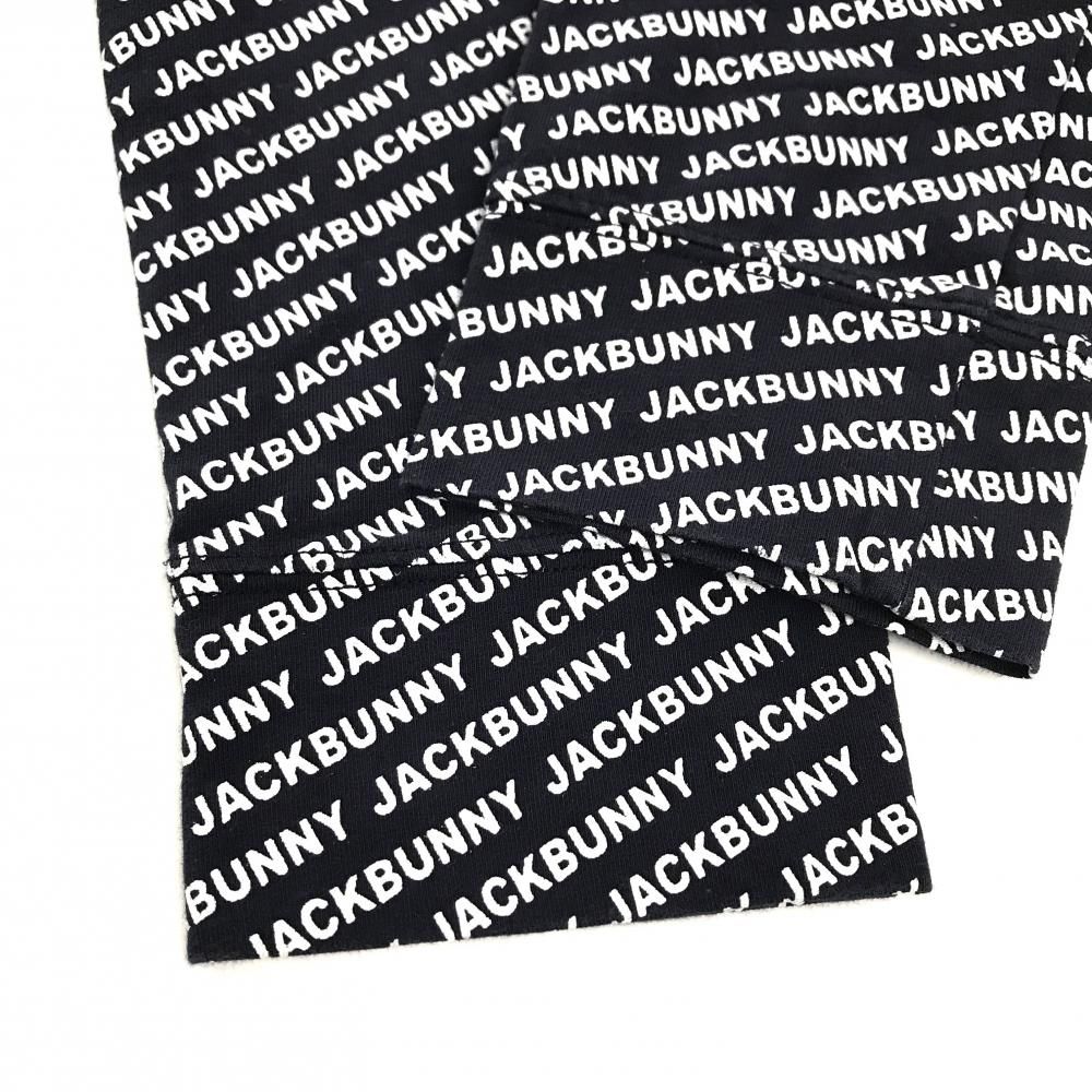 美品】ジャックバニー 長袖ハイネックシャツ 黒×白 ロゴ総柄 メンズ 6