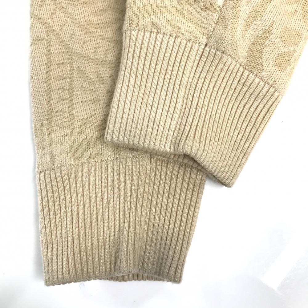 超美品】ビームスゴルフ セーター ベージュ リーフ柄 裏地付き ロゴ