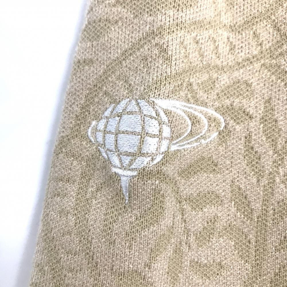 超美品】ビームスゴルフ セーター ベージュ リーフ柄 裏地付き ロゴ