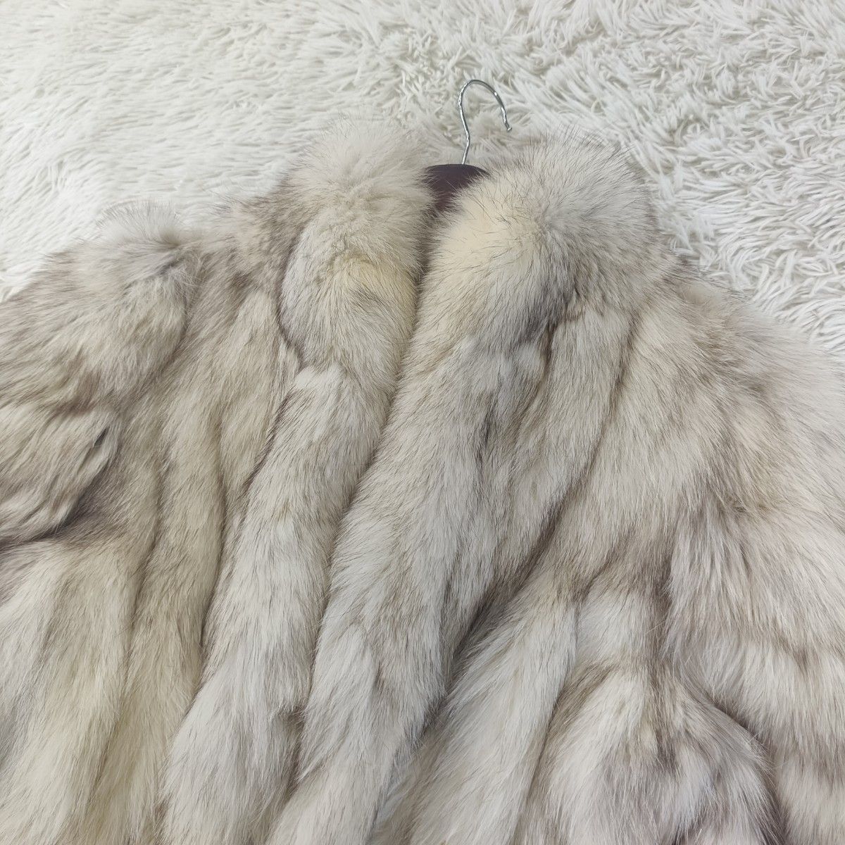 ブルーフォックス 染め 本毛皮 リアルファー ファーコート L ボリューム ブルーフォックス 染め 本毛皮 リアルファー ファーコート L