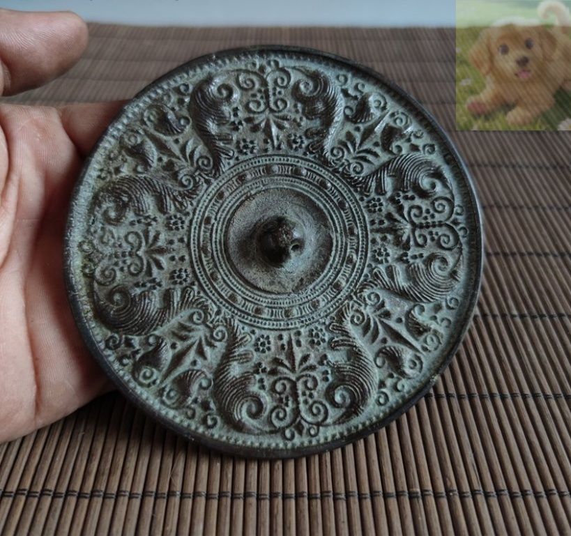 中国古美術 青銅鏡 銅鏡 神獣文 鏡美術 浮彫 彫刻 工芸 唐物 骨董 風水