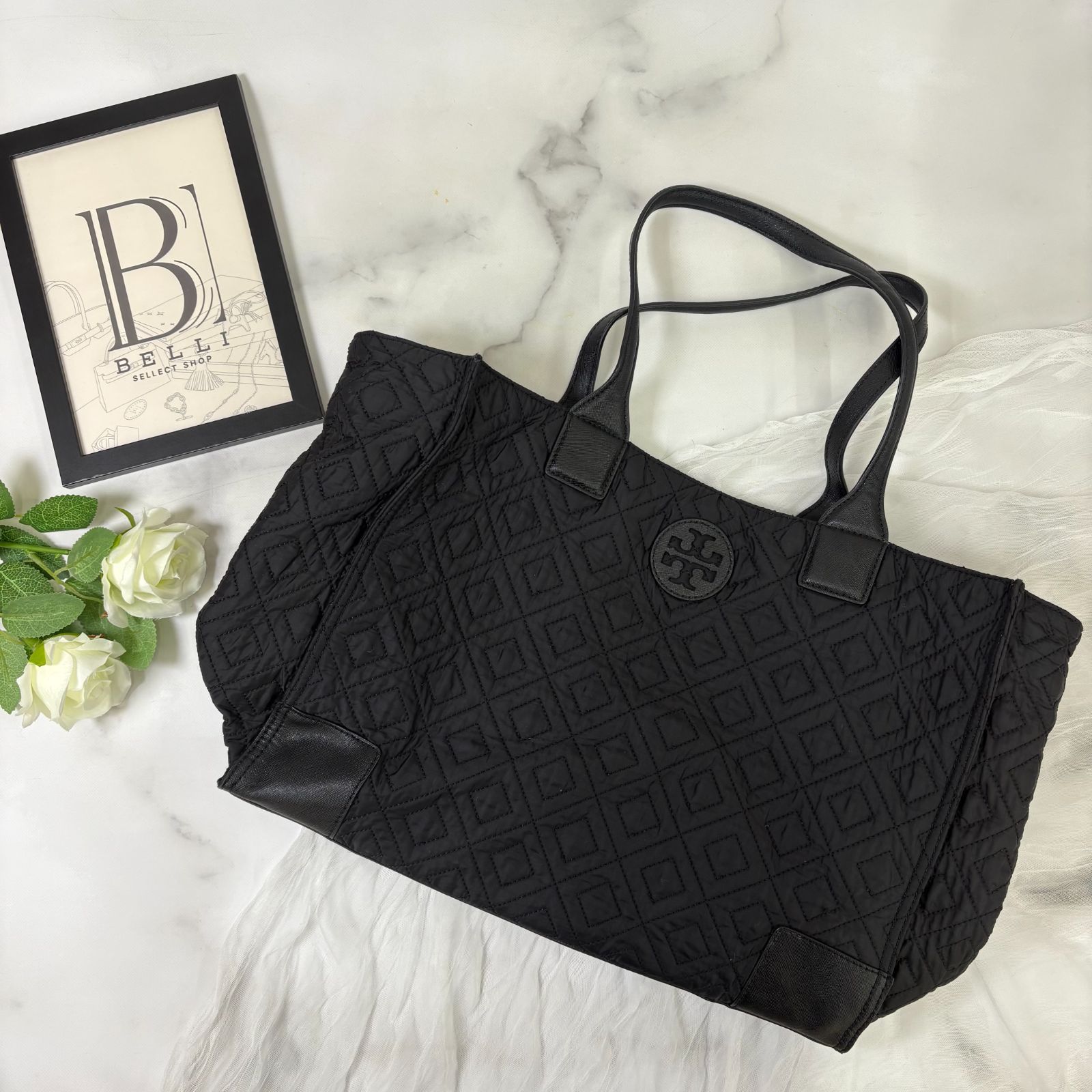 鑑定済み 】 トリーバーチ キルティング トートバッグ ブラック