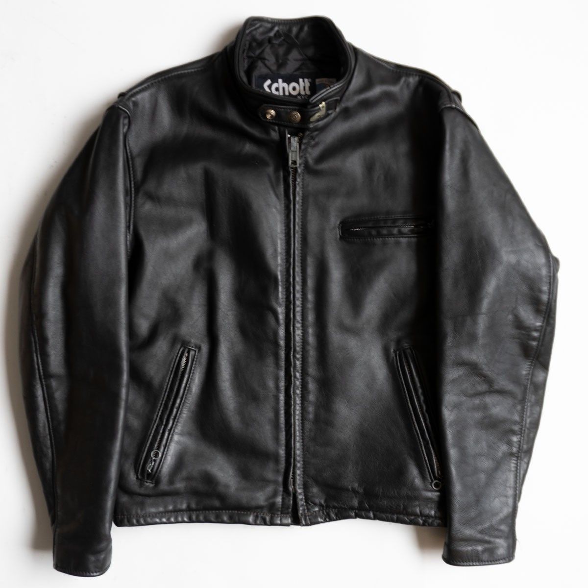ビックサイズ42】Schott シングルライダースジャケット 641 黒