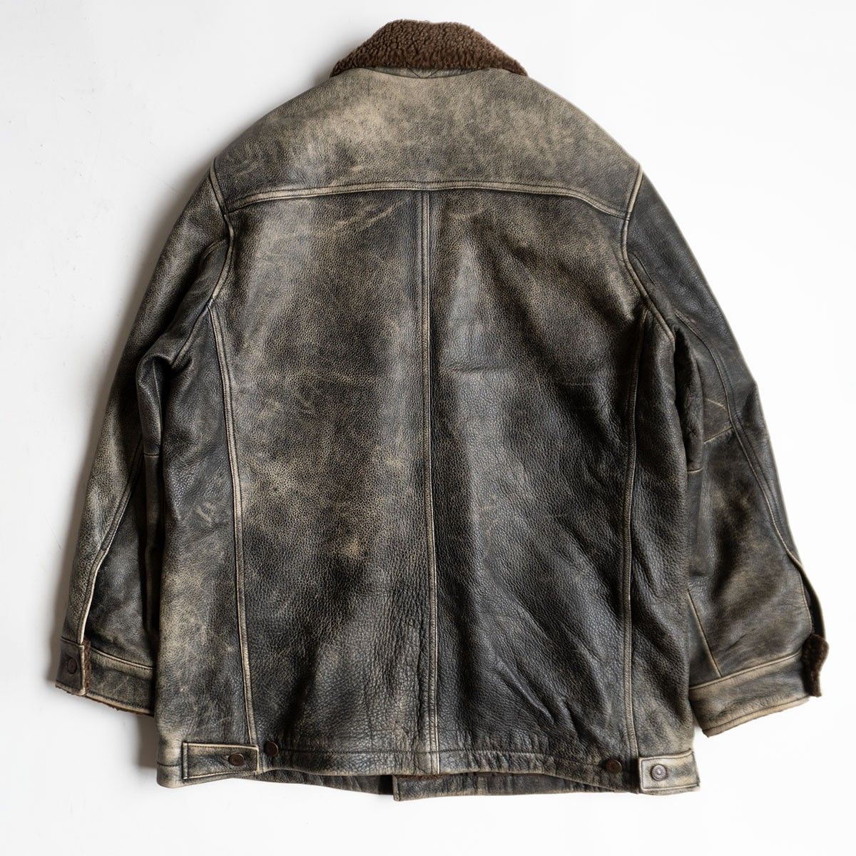 雰囲気抜群】OLD GAP【エイジング加工 レザー ムートン ジャケット