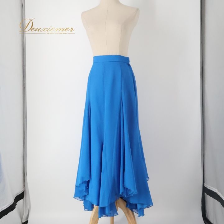 社交ダンス 衣装 スカート ブルー系 チャコット Chacott 水色 レッスン