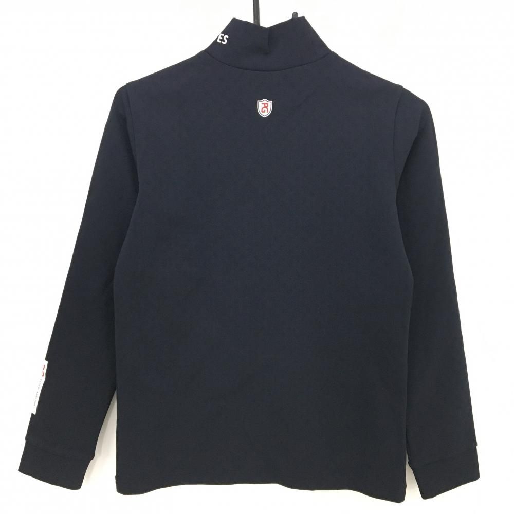 PEARLY GATES ネイビー ハイネックシャツ　パーリーゲーツ 新品】パーリーゲイツ 長袖ハイネックシャツ ネイビー ロゴ白 地模様