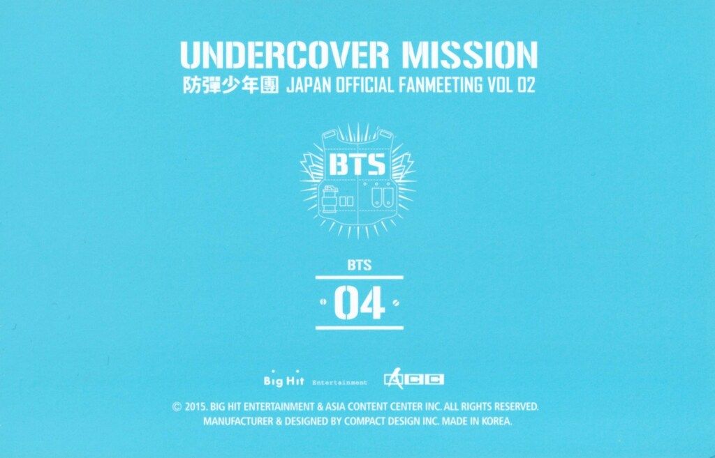 BTS 2015 UNDERCOVER MISSION JAPAN OFFICIAL FANMEETING VOL.2 SUGA/J