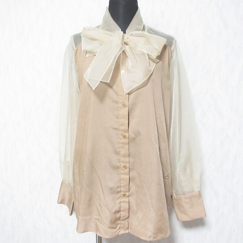 美品 AEWEN MATOPH イウエンマトフ オーガンジー ボウタイ ブラウス