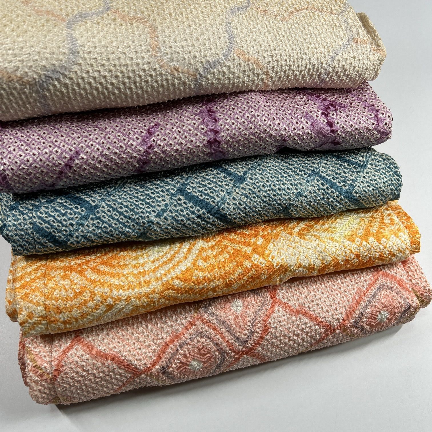 絞り 羽織 5枚 正絹 羽織まとめ売り 同梱購入歓迎 リメイク用 着付け