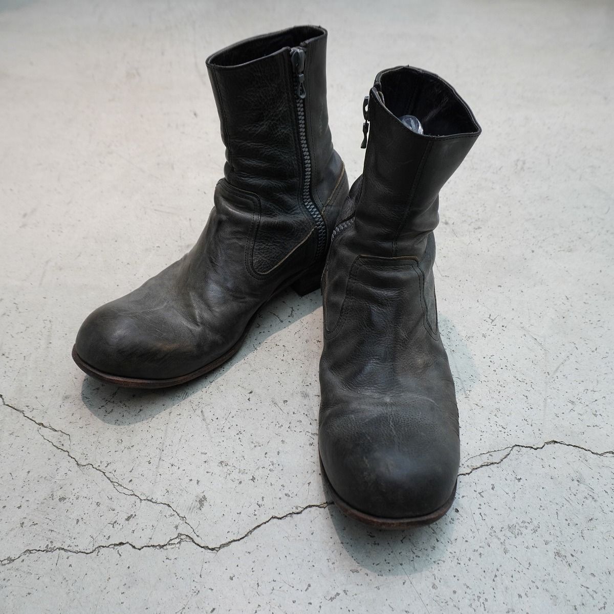 初期 ATTACHMENT アタッチメント サイド ジップ レザー ブーツ riri