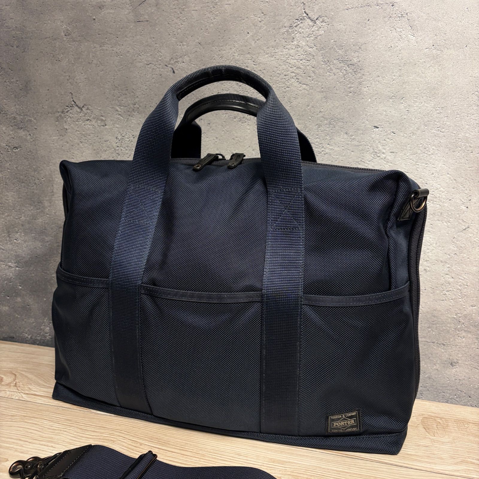 ポーター ステージ 2WAY ブリーフケース ビジネスバッグ ネイビー　美品 PORTER STAGE 2WAY ブリーフケース ネイビー ポーターステージ