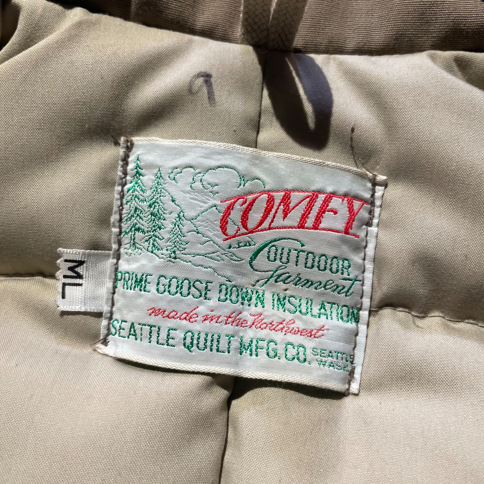 COMFY OUTDOOR GARMENT 60s~ デカジップ ダウンジャケット コンフィ 