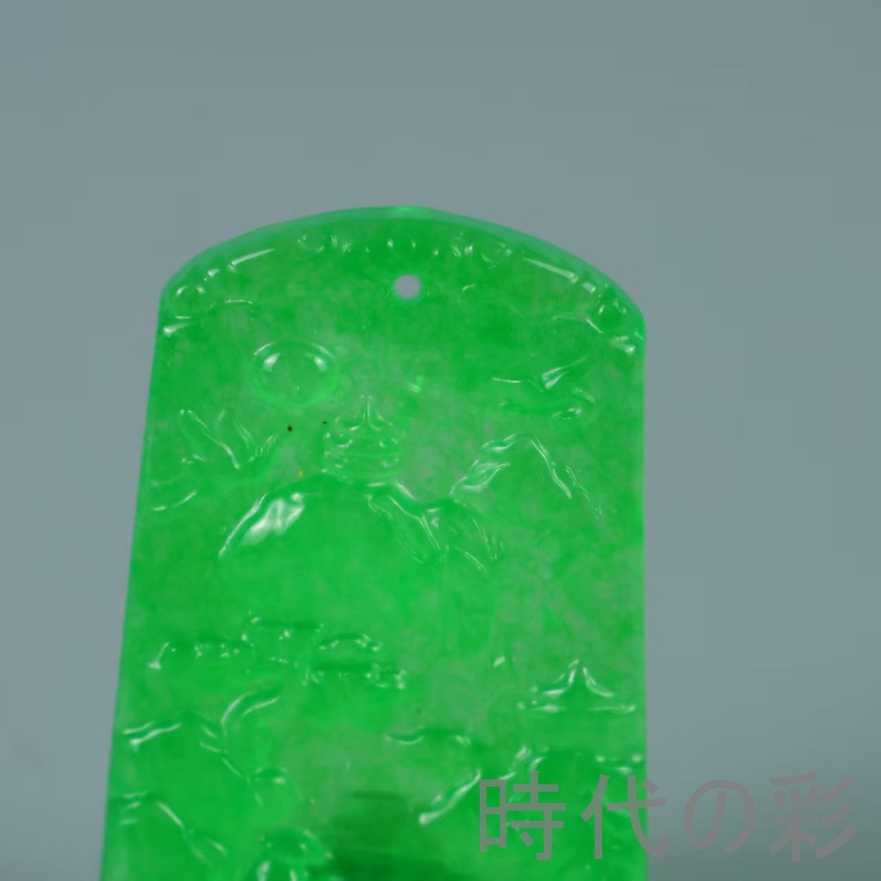 翡翠 高氷種 山水彫』ミニ彫刻 正氷 中国古美術 旧蔵 精巧手彫 無傷