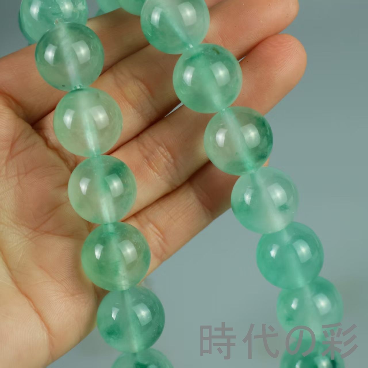 翡翠 高氷種 ブレスレット』正氷 中国古美術 旧蔵 精巧手彫 無傷透明石 