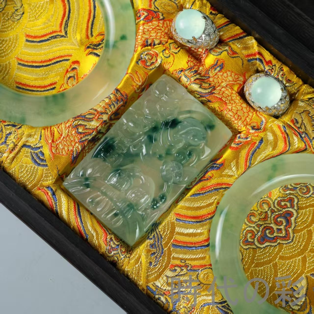 翡翠 高氷種 彫刻 セット』コレクション用 中国古美術 旧蔵 精巧手彫