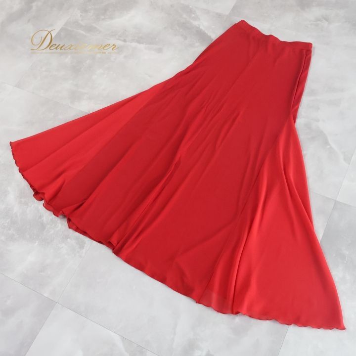 社交ダンス 衣装 スカート レッド系 チャコット Chacott 赤 レッスン