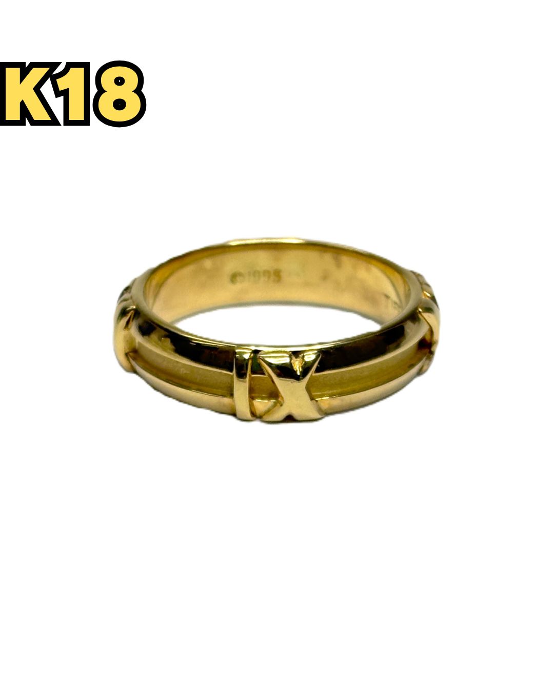 K18】 リング 指輪 ティファニー アトラス 1995 ニューメリック YG 10
