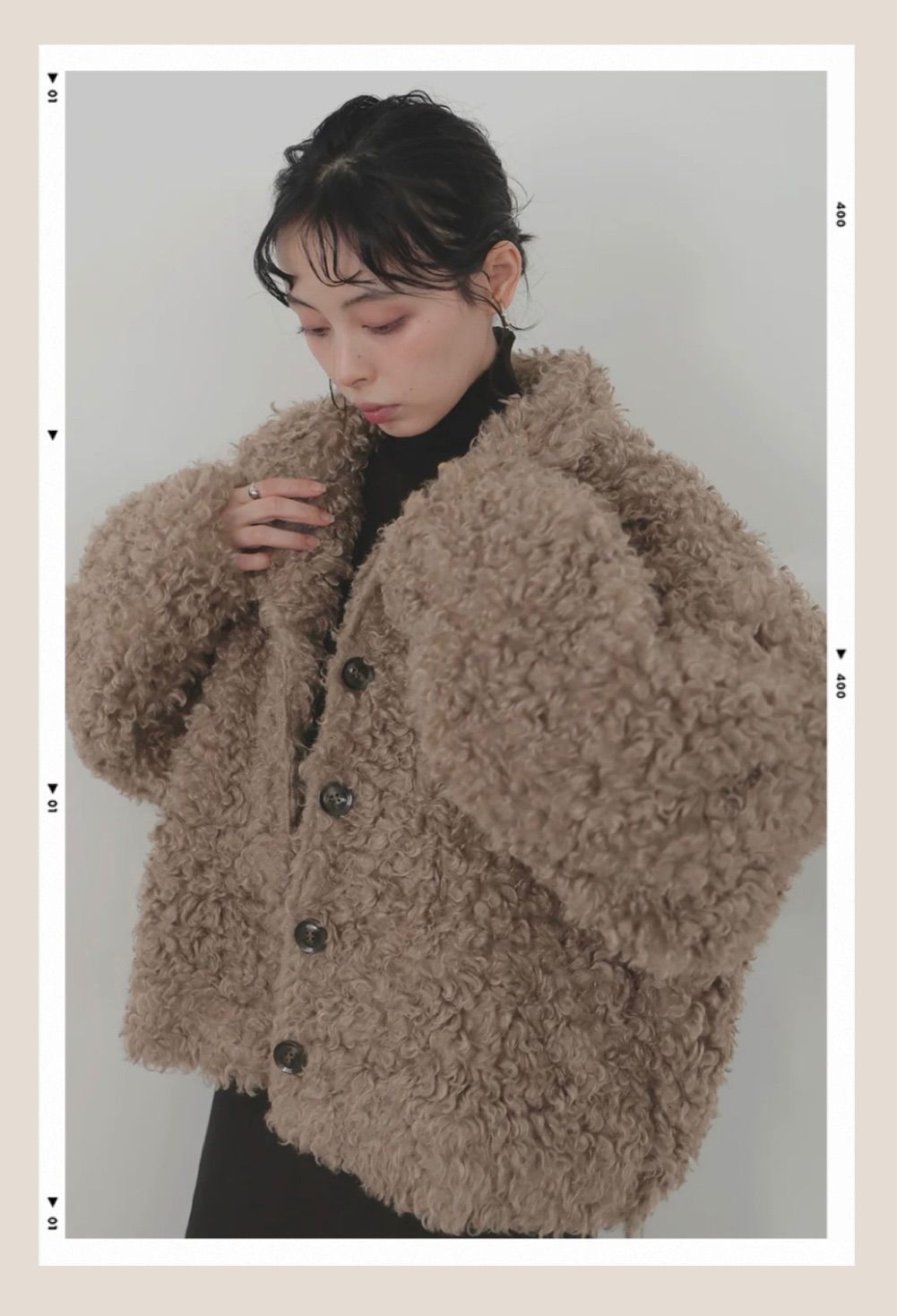 新品 プードルファーブルゾン ベージュ esicaエシカ LIANリアン - メルカリ