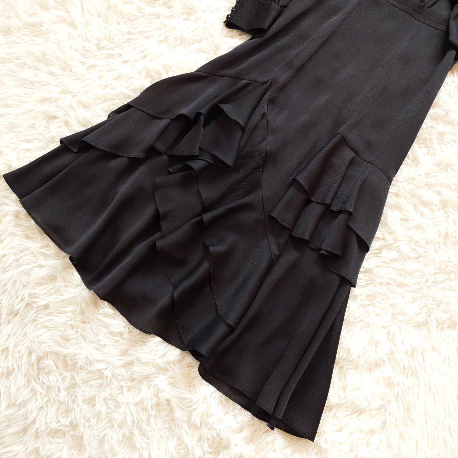 美品 ルルウィルビー Loulou Willoughby ラッフルティアードワンピース 