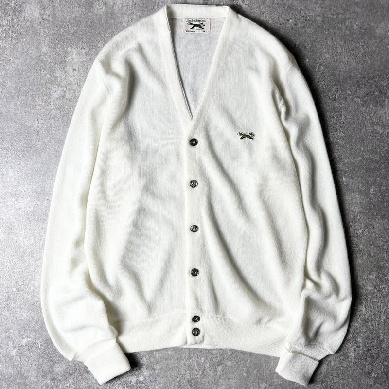 80s USA製 THE FOX 無地 アクリル ニット カーディガン M / 80年代