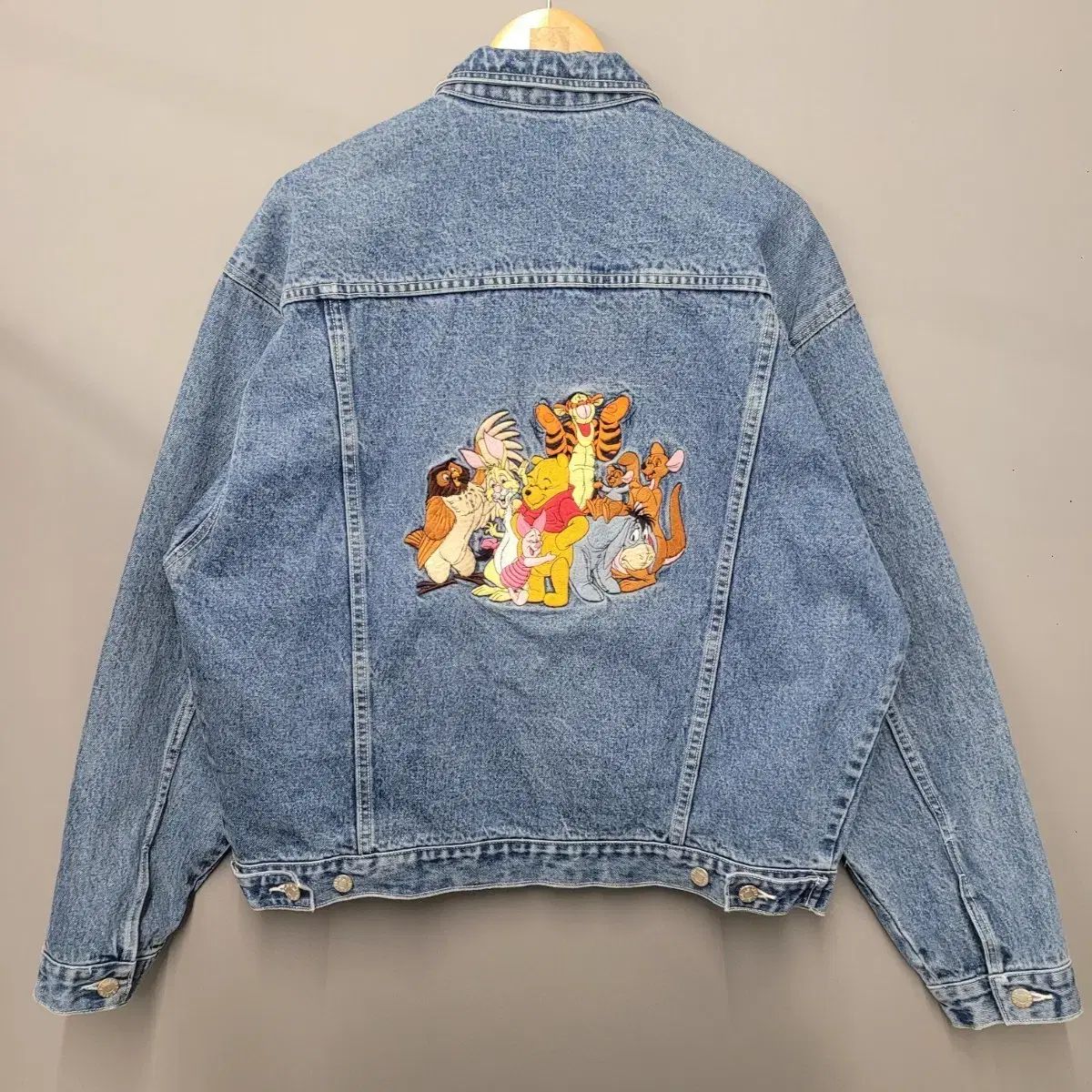 Disney ディズニー 90's くまのプーさん 刺繍 デニム ジャケット
