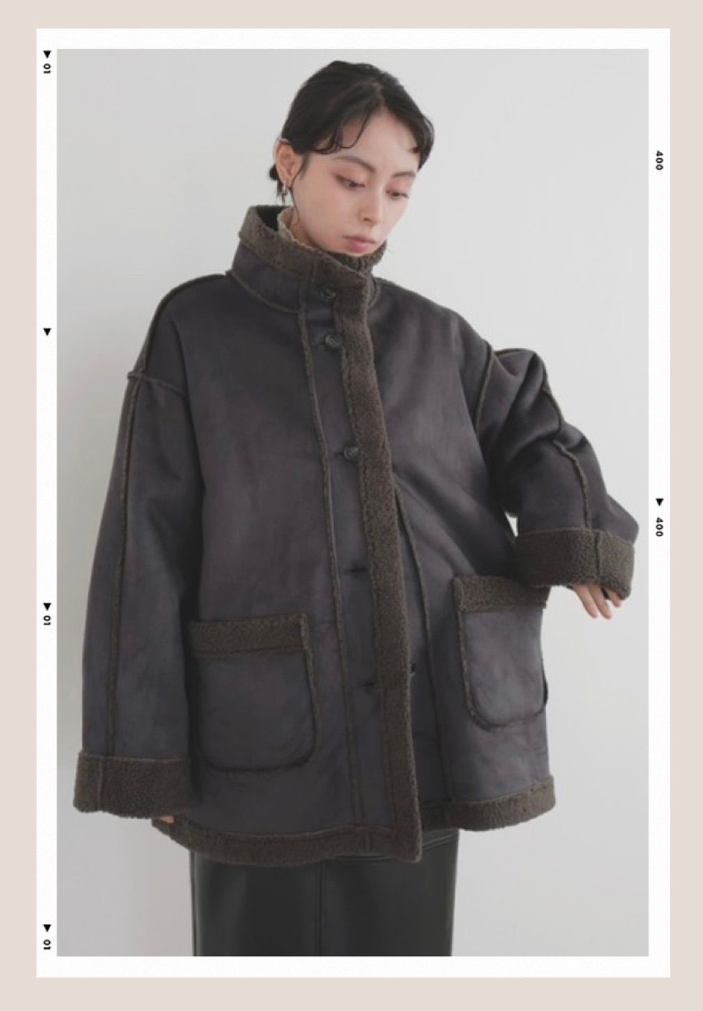 LIAN ムートンボアミドルコート lumier リュミエ リアン - メルカリ