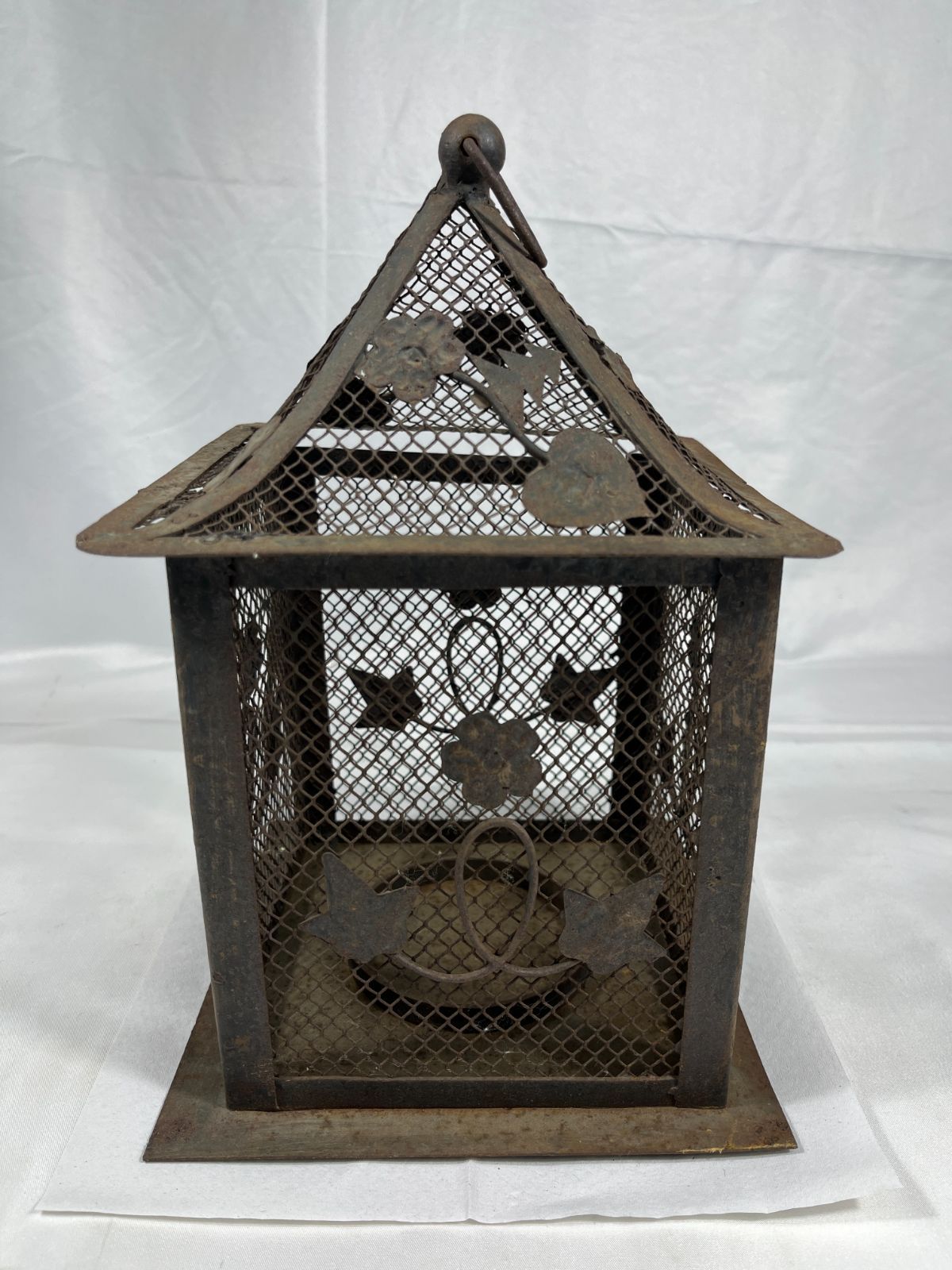 吊り灯籠 灯籠 灯篭 蝋燭 ロウソク 照明 灯 金属 サビ 錆 インテリア