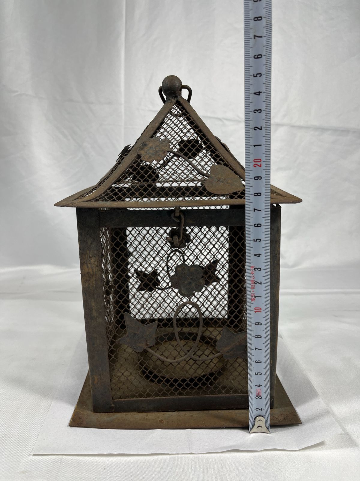 吊り灯籠 灯籠 灯篭 蝋燭 ロウソク 照明 灯 金属 サビ 錆 インテリア