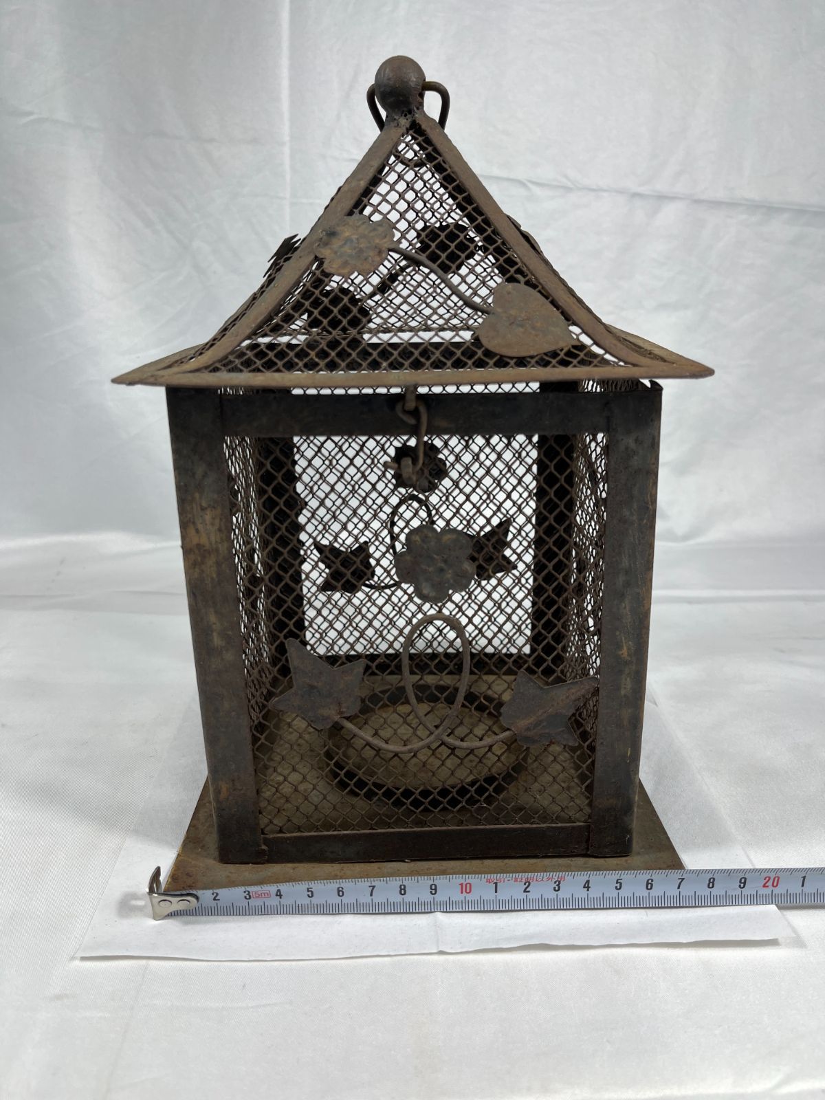 吊り灯籠 灯籠 灯篭 蝋燭 ロウソク 照明 灯 金属 サビ 錆 インテリア