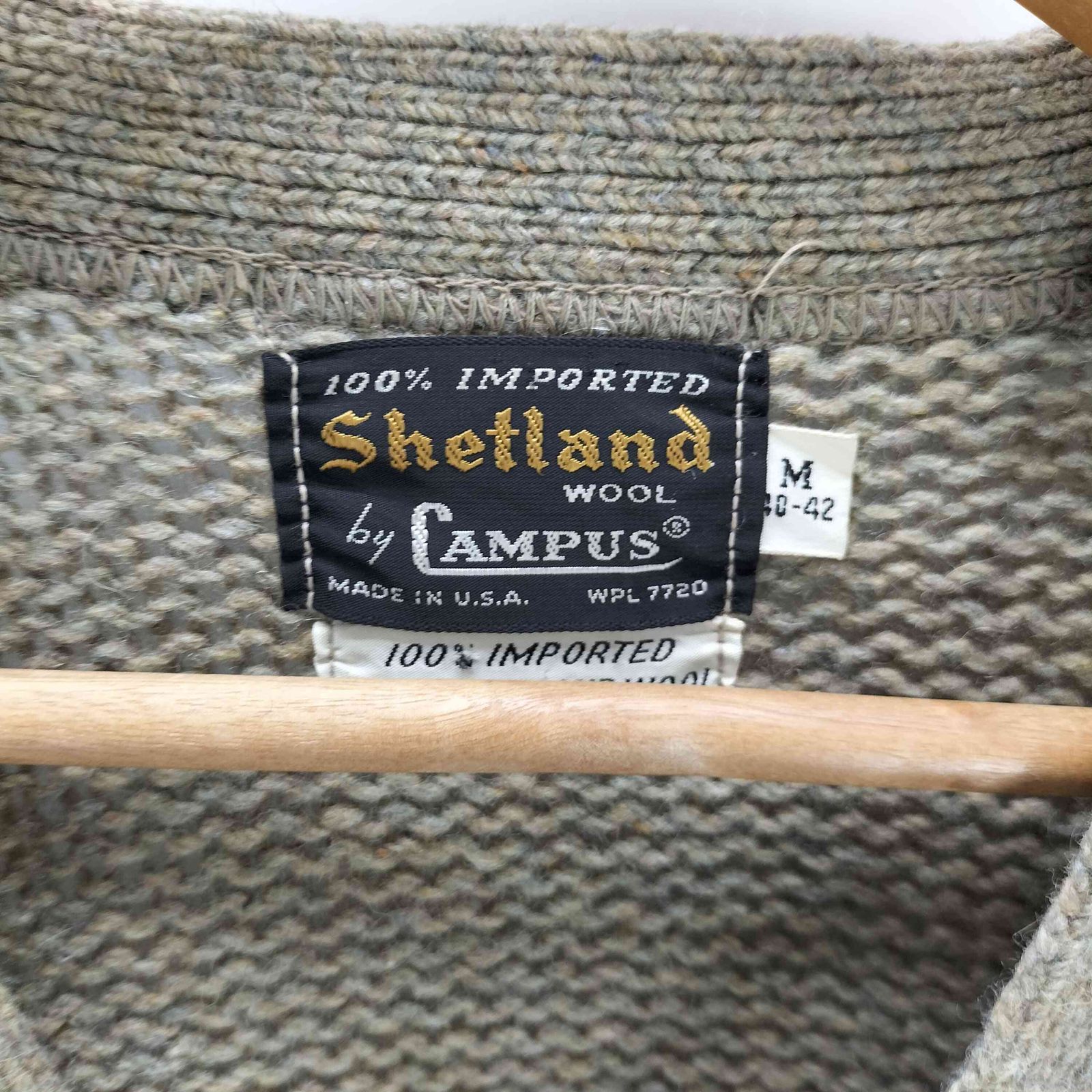 キャンパス CAMPUS 60-70S USA製 黒タグ 2ply shetland wool 