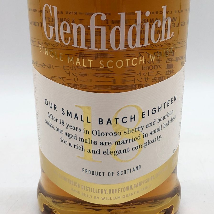 未開栓 Glenfiddich グレンフィディック18年 40％ 700ml 未開栓 Glenfiddich グレンフィディック18年 40％ 700ml 未開栓