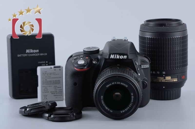 中古】Nikon ニコン D3300 ダブルズームキット ブラック - メルカリ