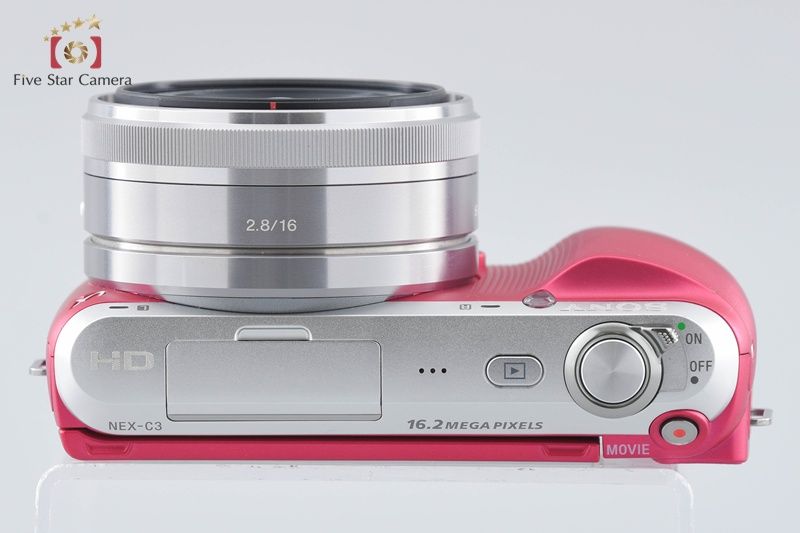 中古】SONY ソニー α NEX-C3 ピンク + E 16mm f/2.8 SEL16F28