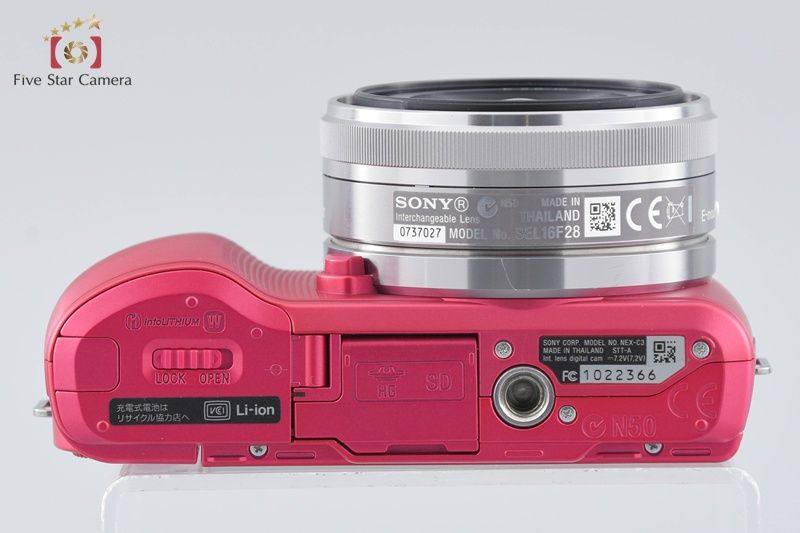 中古】SONY ソニー α NEX-C3 ピンク + E 16mm f/2.8 SEL16F28
