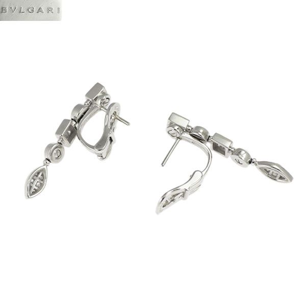 ブルガリ K18WG ダイヤモンド ピアス ルチア - メルカリ