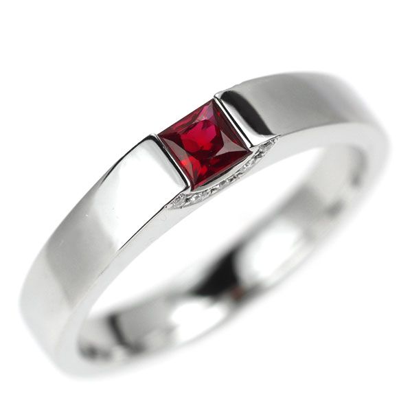 ジェムケリー Pt900 ルビー ダイヤモンド リング 0.28ct D0.04ct