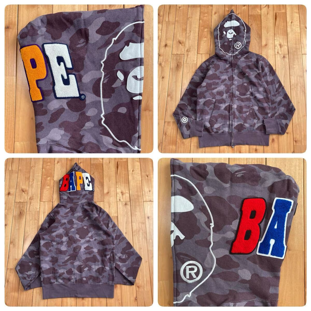 APE Head Full Zip Hoodie Mサイズ Burgundy BAPE camo a bathing ape 