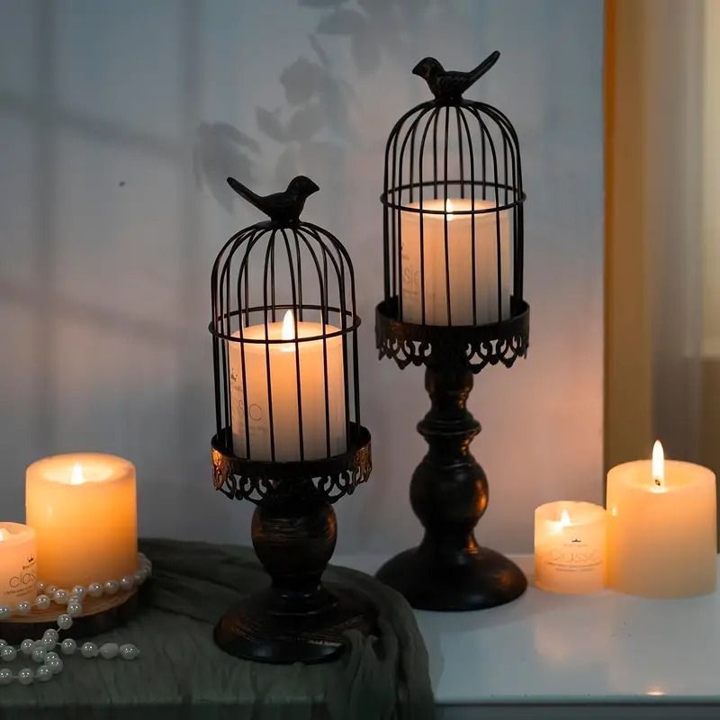キャンドルスタンド キャンドルホルダー 鳥かご型 2つセット