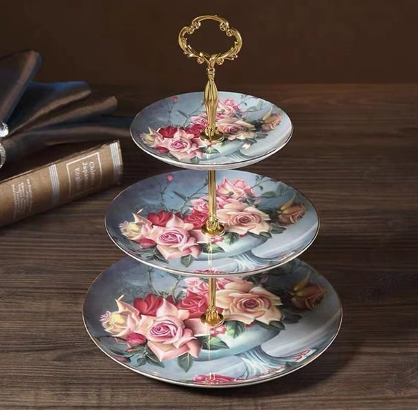 新しい♥ ケーキ スタンド プレート 3段セット アフタヌーンティー フルーツ トレー 皿