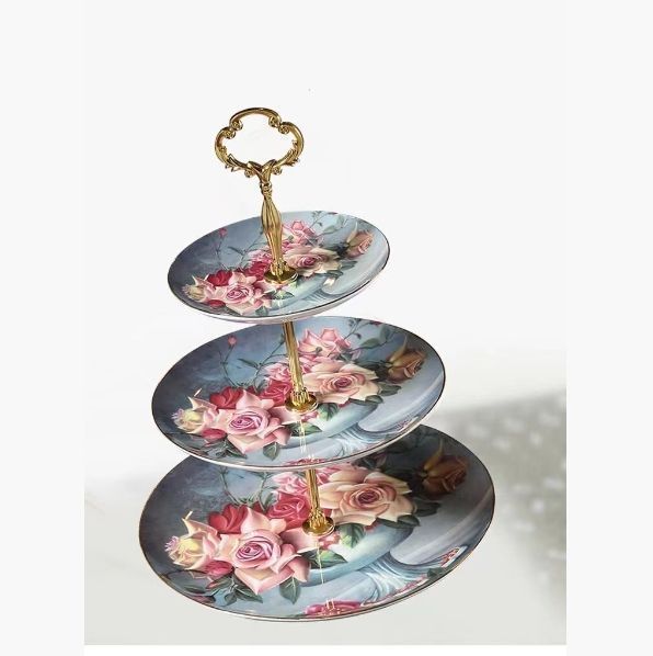 新しい♥ ケーキ スタンド プレート 3段セット アフタヌーンティー フルーツ トレー 皿