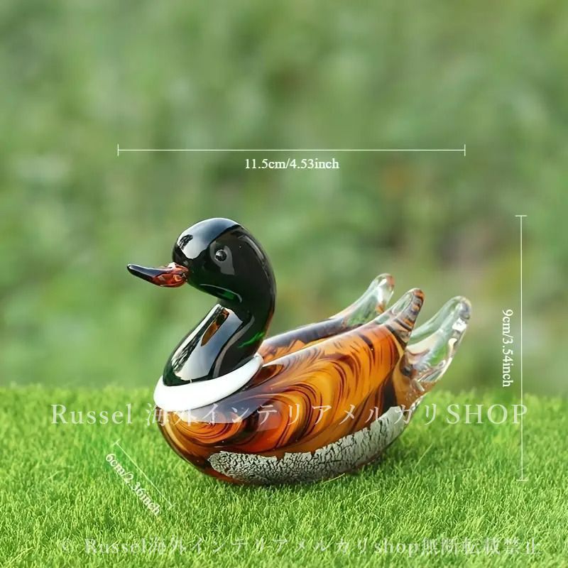 銀製　鴛鴦 オシドリ　ガラス製 置物 ケース入り オブジェ 置物 ガラス お洒落 アニマル オシドリ 鴛鴦 かわいい 鳥