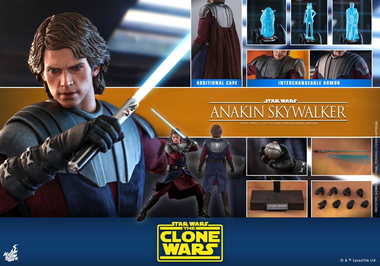 master-piece - テレビ・マスターピース アナキン・スカイウォーカー STAR WARS(スター・ウォーズ) クローン・ウォーズ 1/6 完成品 アクションフィギュア(TMS019) ホットトイズ ホットトイズ テレビ・マスターピース スター・ウォーズ：クローン
