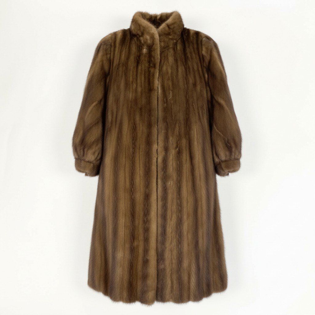 16a21 銀サガ デミバフミンク 丈約110cm 超ロングコート サイズ11 茶系