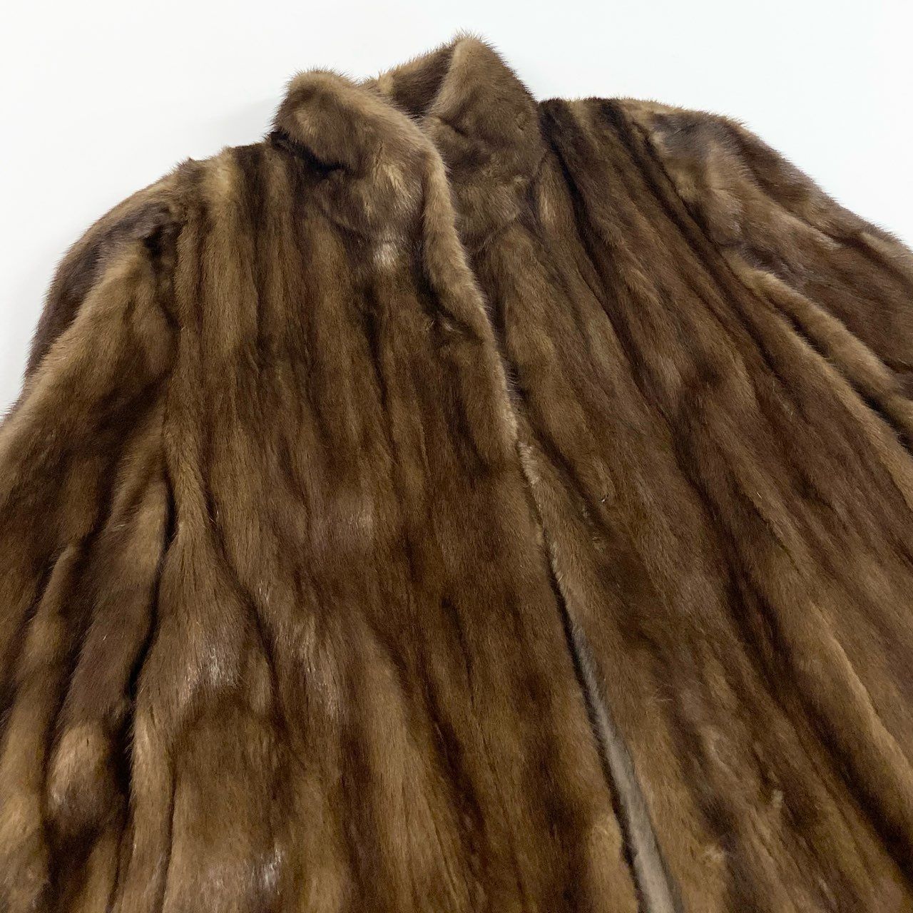 16a21 銀サガ デミバフミンク 丈約110cm 超ロングコート サイズ11 茶系