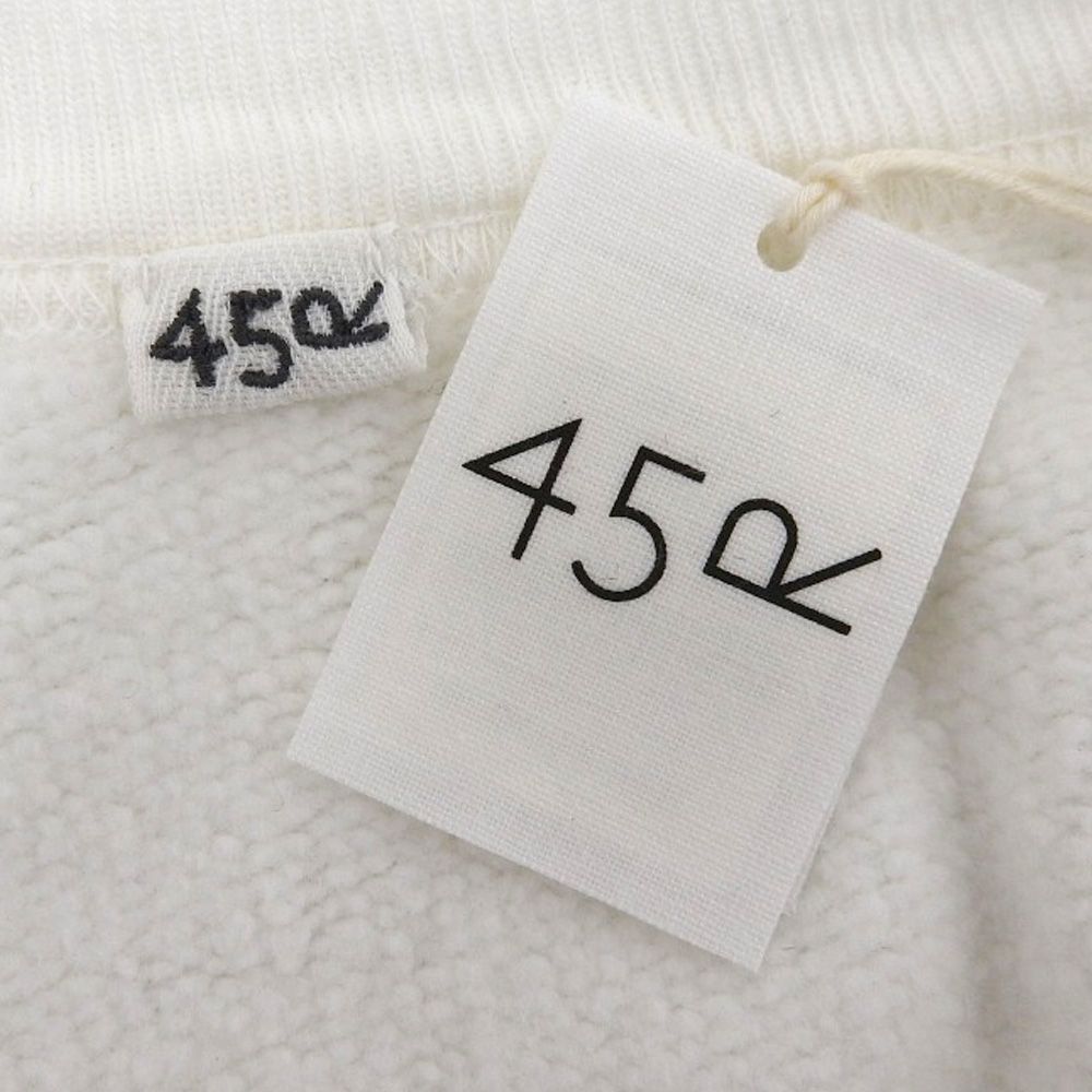 45R フォーティーファイブアール　スウェット　白　トレーナー　R刺繍　美品 45R フォーティファイブ アール 美品 裏毛の908ショートスウェット