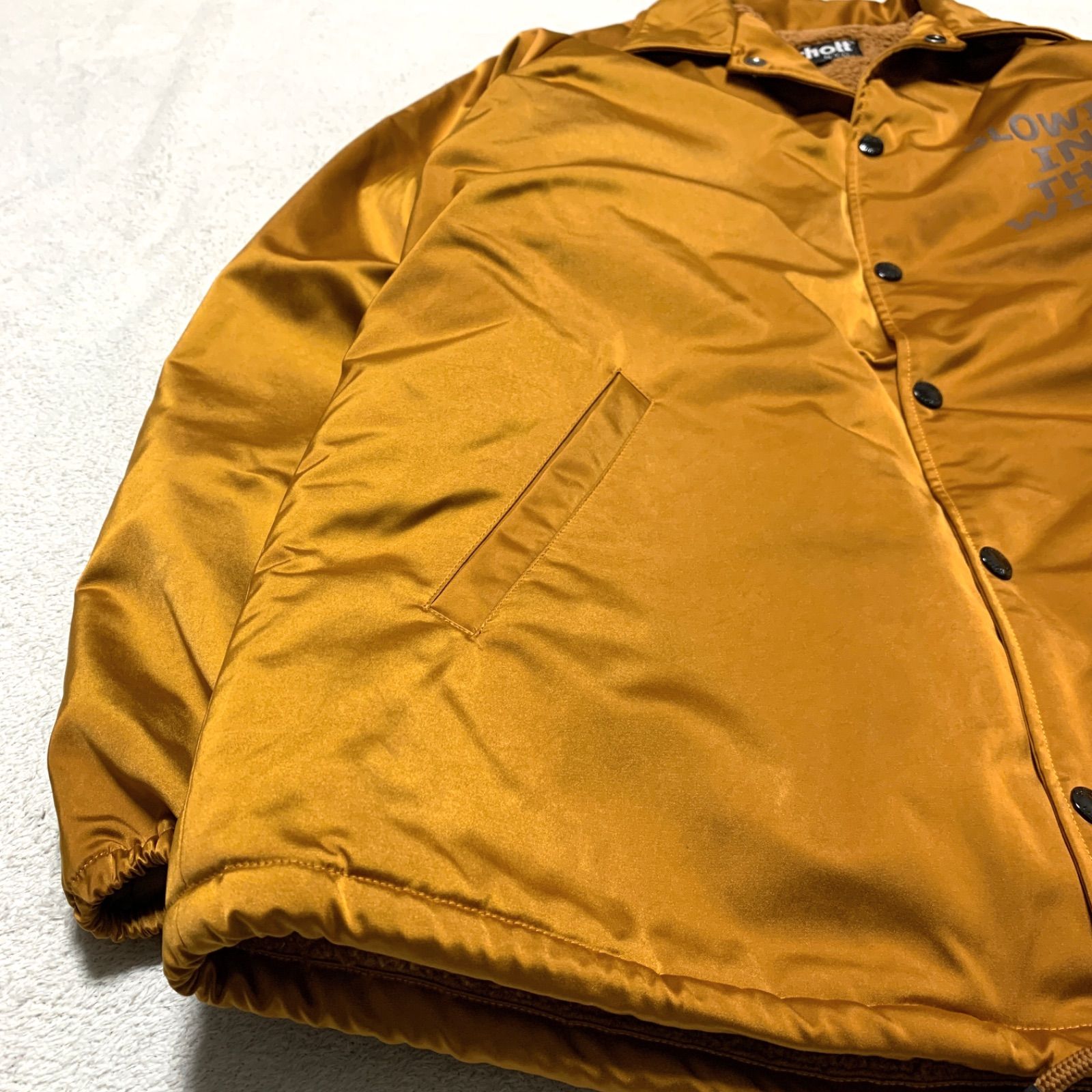 SCHOTT コーチジャケット ナイロンジャケット 裏ボア 両面プリント L