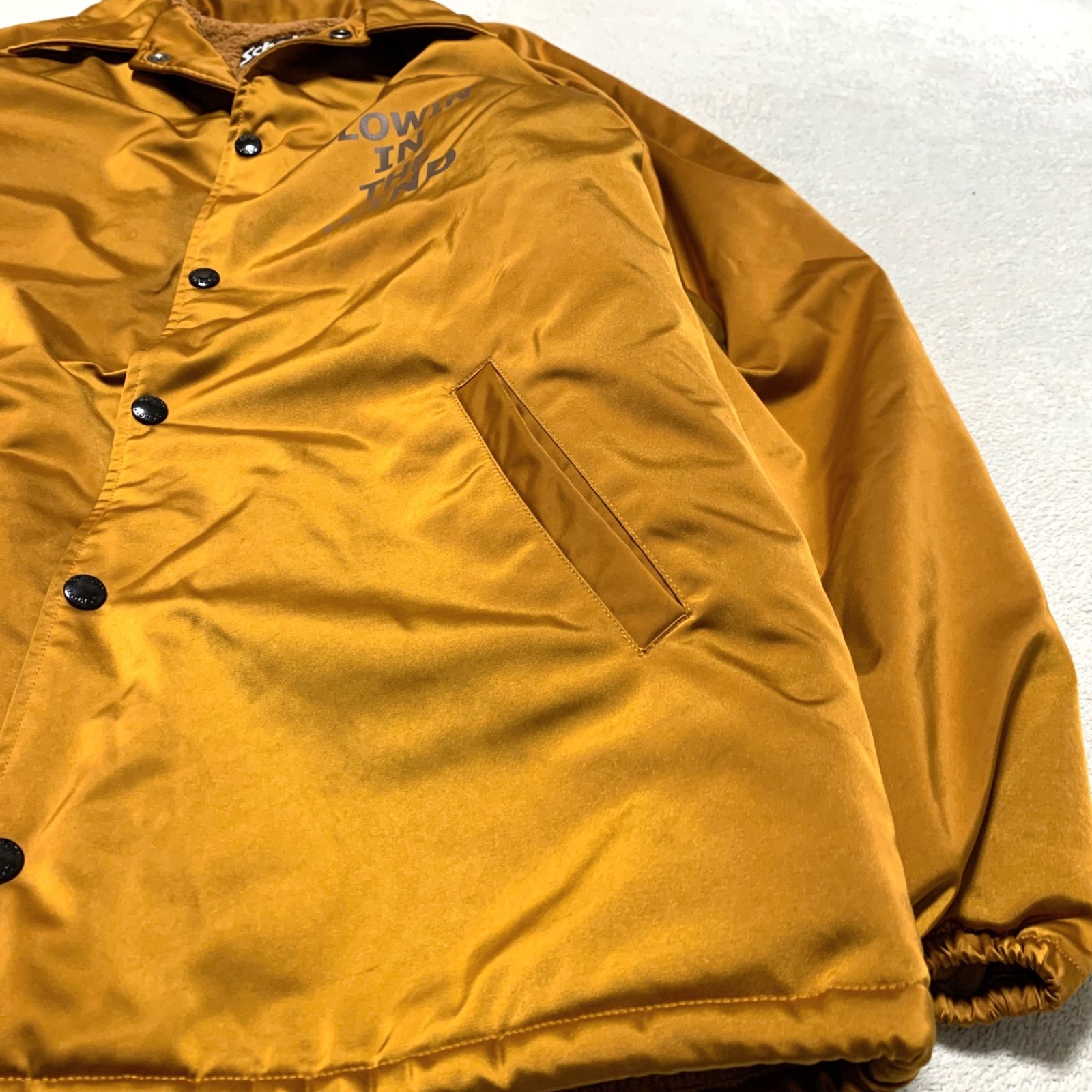 SCHOTT コーチジャケット ナイロンジャケット 裏ボア 両面プリント L