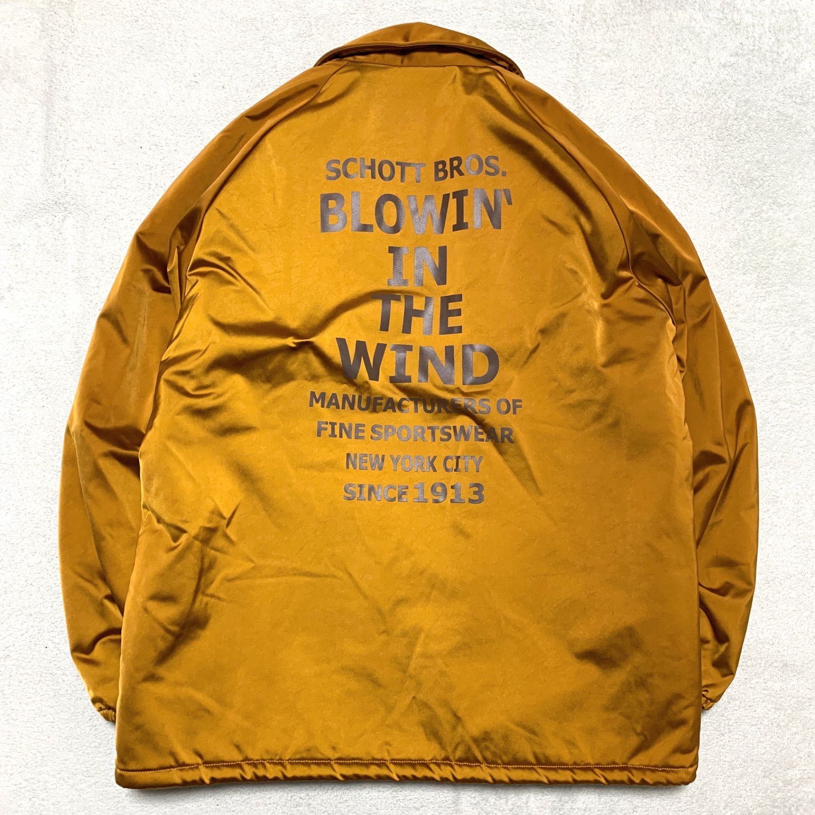 SCHOTT コーチジャケット ナイロンジャケット 裏ボア 両面プリント L