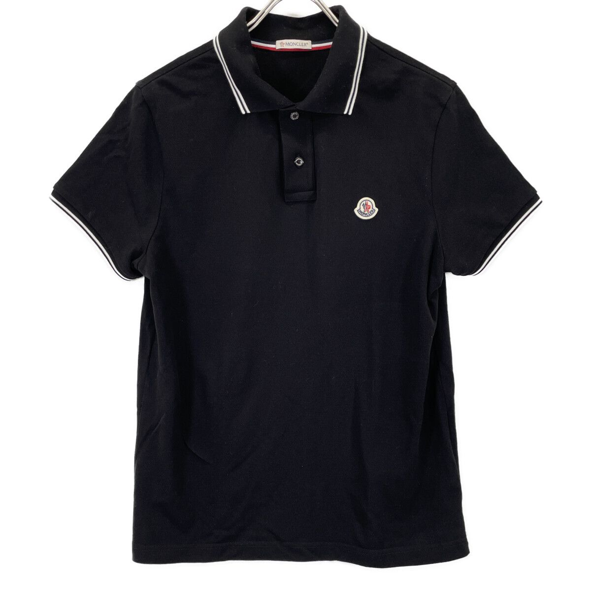 MONCLER モンクレール ﾌﾞﾗｯｸ 22年 MAGLIA POLO MANICA CORTA ﾎﾟﾛｼｬﾂ S